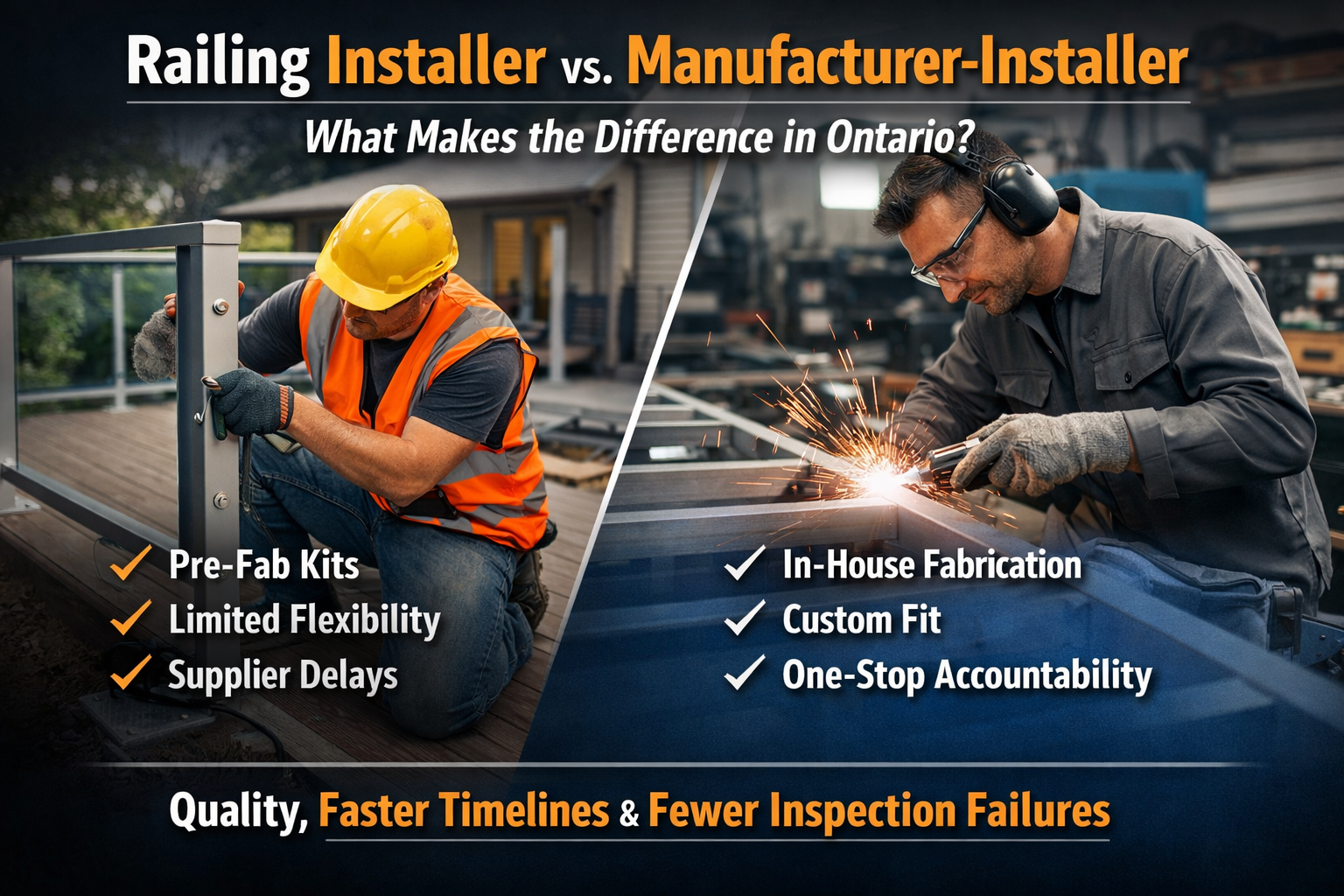 Manufacturer vs Installer: Why It Matters for Aluminum Glass Railings in Ontario